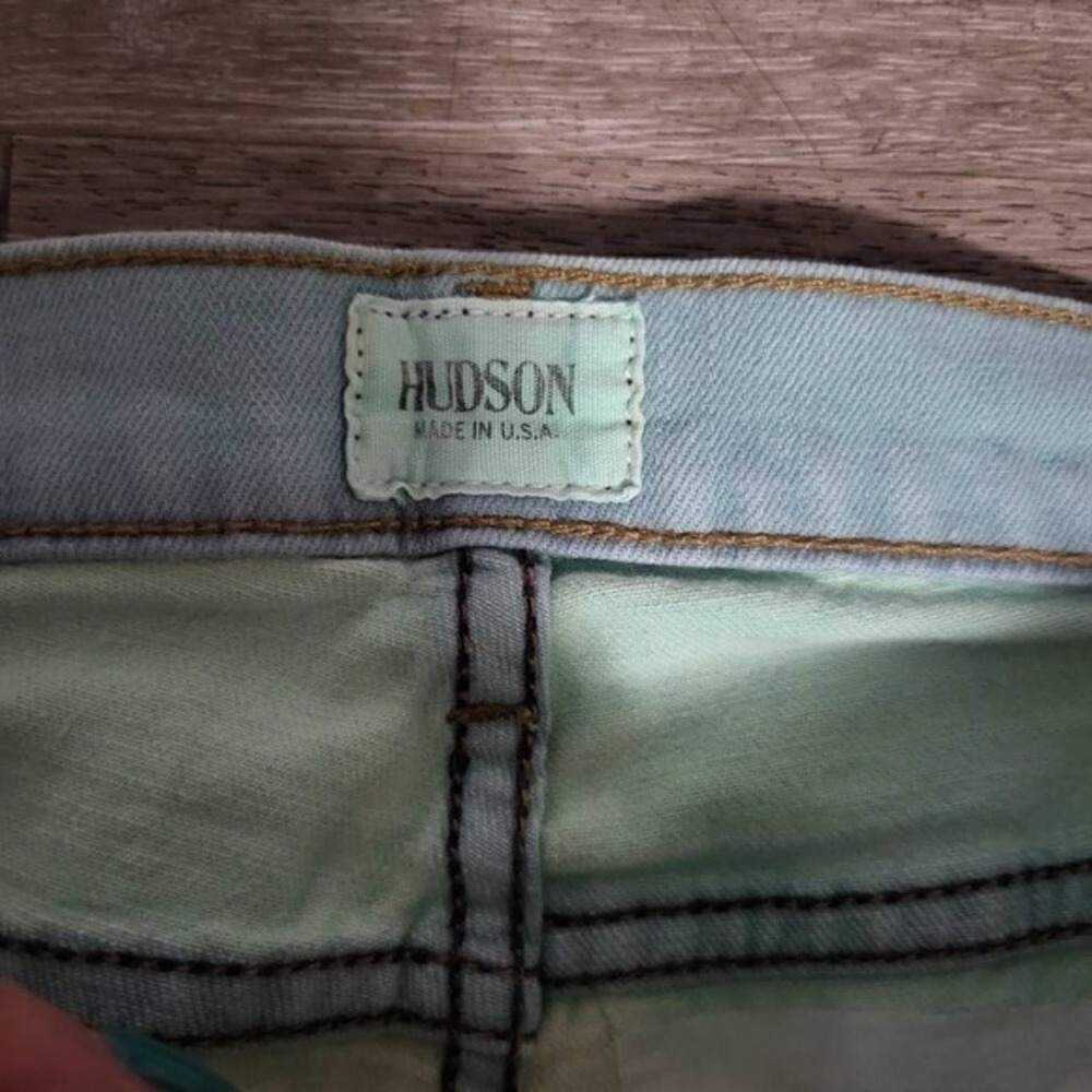 Hudson Jeans Crop Krista Super Skinny Mint Ombre Wash Size 30 - Picture 11 of 13